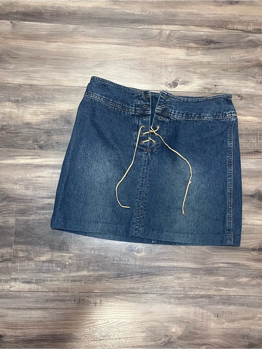 Smart Set Denim Lace-Up Mini Skirt - Blue - Picture 2 of 6